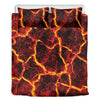 Red Lava Print Duvet Cover Bedding Set