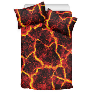 Red Lava Print Duvet Cover Bedding Set