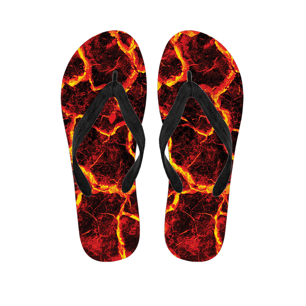 Red Lava Print Flip Flops