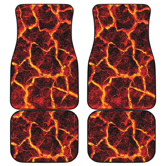 Red Lava Print Front and Back Car Floor Mats