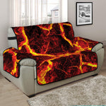 Red Lava Print Half Sofa Protector