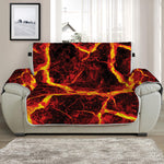 Red Lava Print Half Sofa Protector