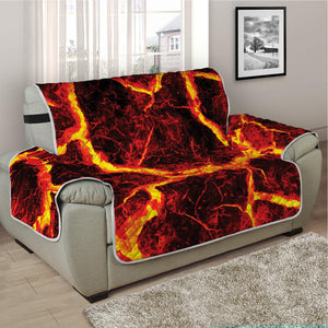 Red Lava Print Half Sofa Protector