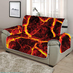 Red Lava Print Half Sofa Protector