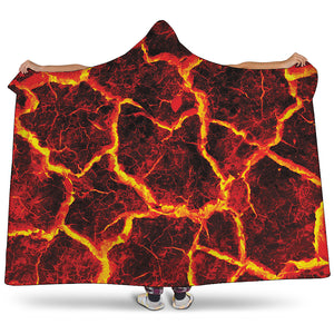 Red Lava Print Hooded Blanket