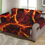 Red Lava Print Loveseat Protector