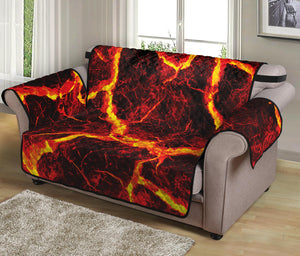 Red Lava Print Loveseat Protector