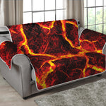 Red Lava Print Loveseat Protector