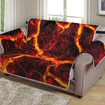 Red Lava Print Loveseat Protector