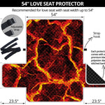 Red Lava Print Loveseat Protector