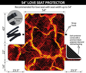 Red Lava Print Loveseat Protector