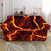 Red Lava Print Loveseat Slipcover