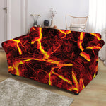 Red Lava Print Loveseat Slipcover