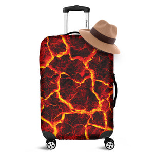 Red Lava Print Luggage Cover