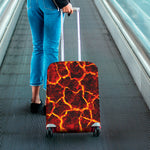 Red Lava Print Luggage Cover