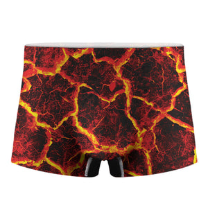 Red Lava Print Men's Boxer Briefs