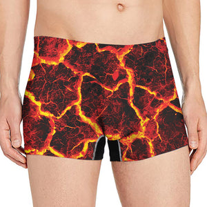 Red Lava Print Men's Boxer Briefs