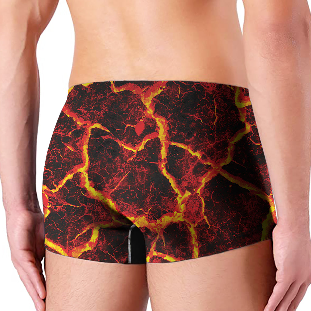 Red Lava Print Men's Boxer Briefs