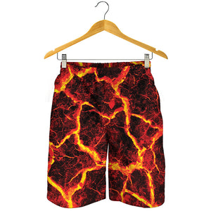 Red Lava Print Men's Shorts