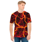 Red Lava Print Men's T-Shirt