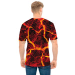 Red Lava Print Men's T-Shirt