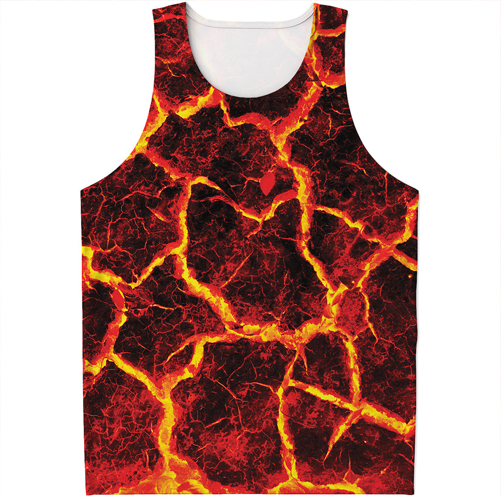 Red Lava Print Men's Tank Top