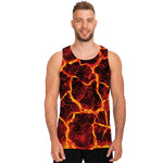 Red Lava Print Men's Tank Top