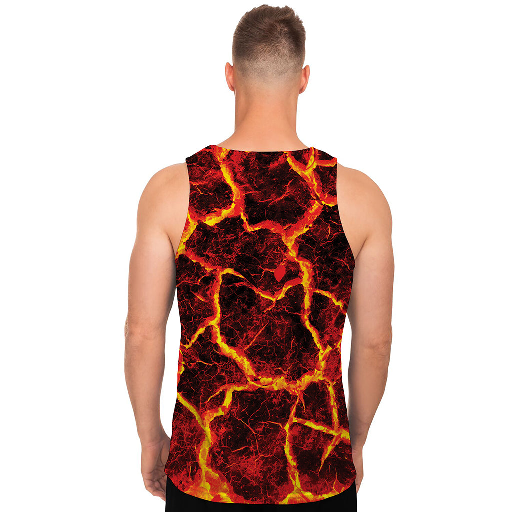 Red Lava Print Men's Tank Top