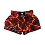 Red Lava Print Muay Thai Boxing Shorts