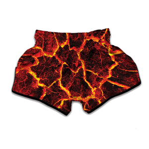 Red Lava Print Muay Thai Boxing Shorts