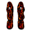 Red Lava Print Muay Thai Shin Guards