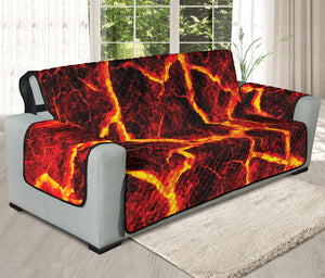 Red Lava Print Oversized Sofa Protector