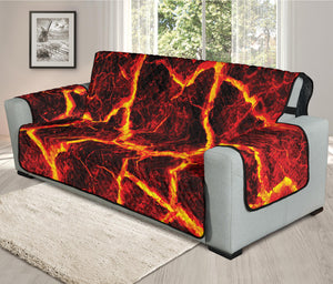 Red Lava Print Oversized Sofa Protector