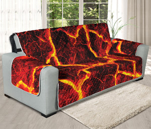 Red Lava Print Oversized Sofa Protector