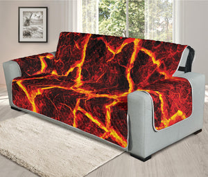 Red Lava Print Oversized Sofa Protector