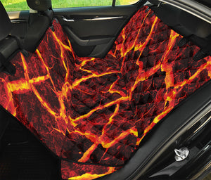 Red Lava Print Pet Car Back Seat Cover