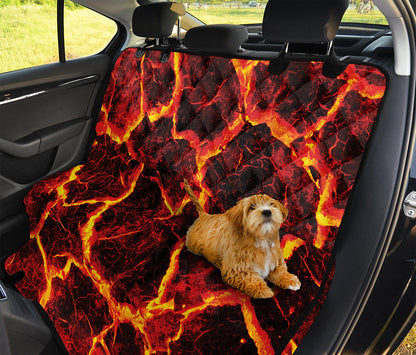 Red Lava Print Pet Car Back Seat Cover