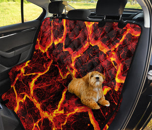 Red Lava Print Pet Car Back Seat Cover