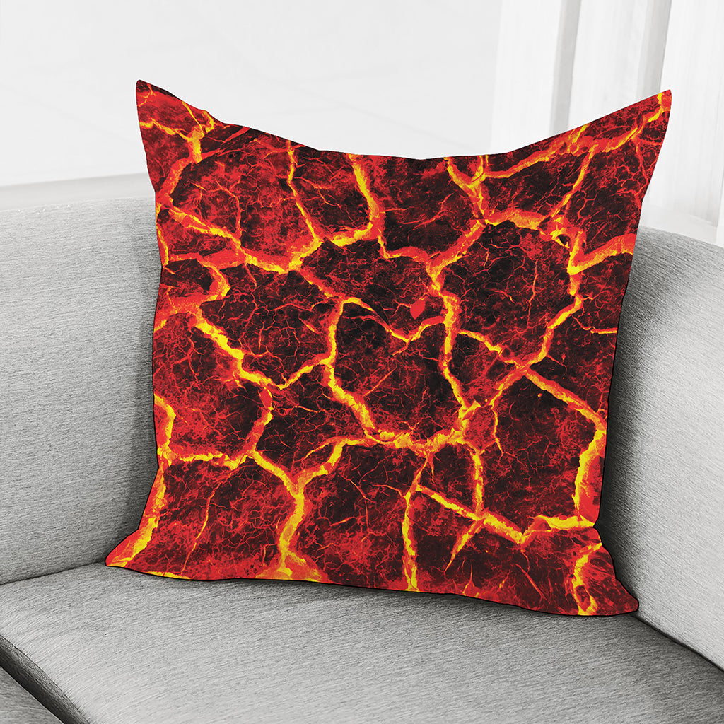 Red Lava Print Pillow Cover