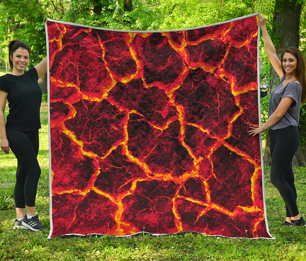 Red Lava Print Quilt