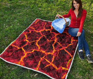 Red Lava Print Quilt