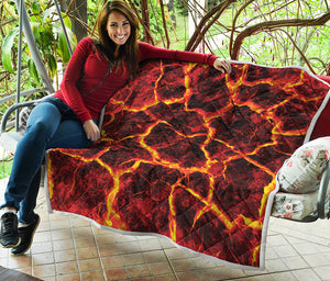 Red Lava Print Quilt