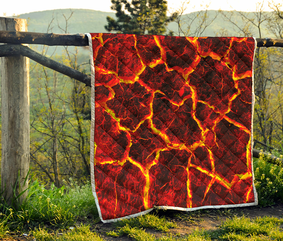 Red Lava Print Quilt