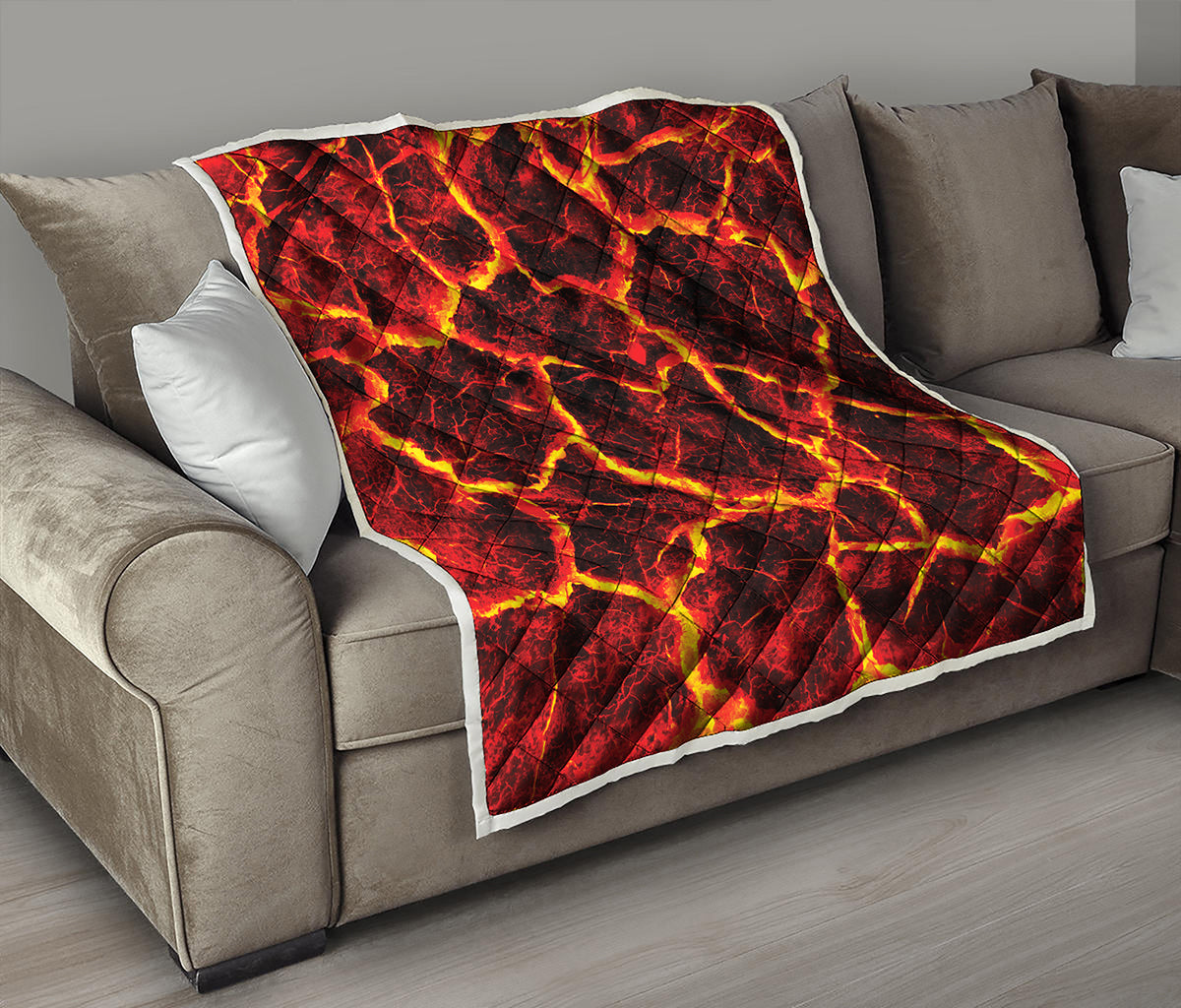 Red Lava Print Quilt