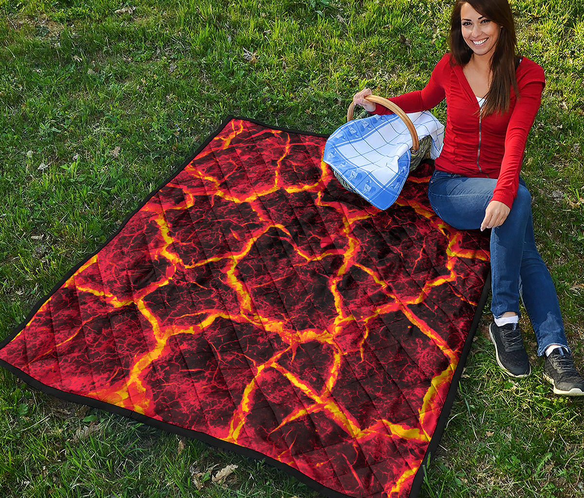 Red Lava Print Quilt