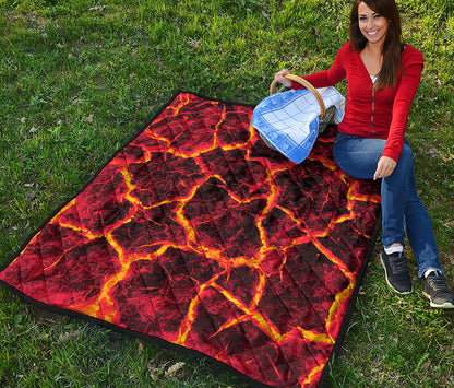 Red Lava Print Quilt