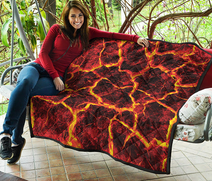 Red Lava Print Quilt