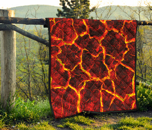 Red Lava Print Quilt