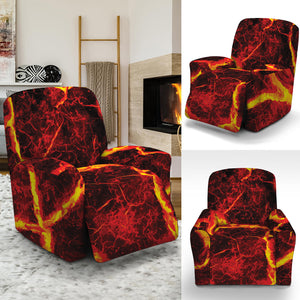 Red Lava Print Recliner Slipcover