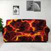 Red Lava Print Sofa Cover